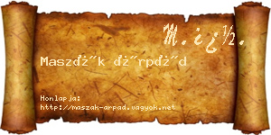 Maszák Árpád névjegykártya
