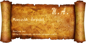 Maszák Árpád névjegykártya